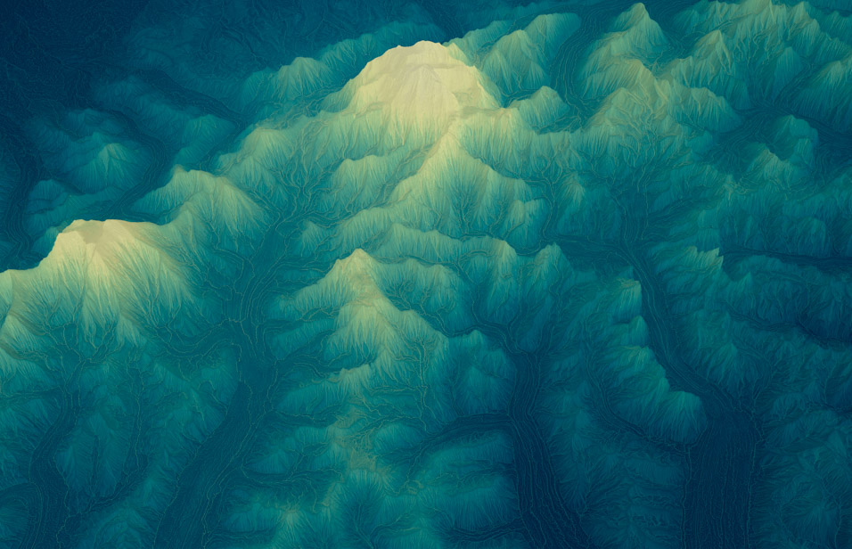 Mount Denali, Alaska — IFSAR DEM, H3 Elevation, WBT Flow Accumulation